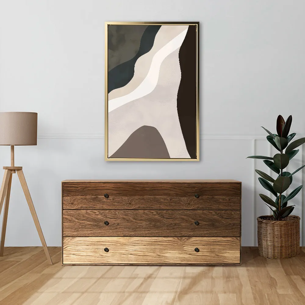 Canvas Wall Art Stretched Over Wooden Frame with Floating Frame and Cross Road Abstract Painting CV4146