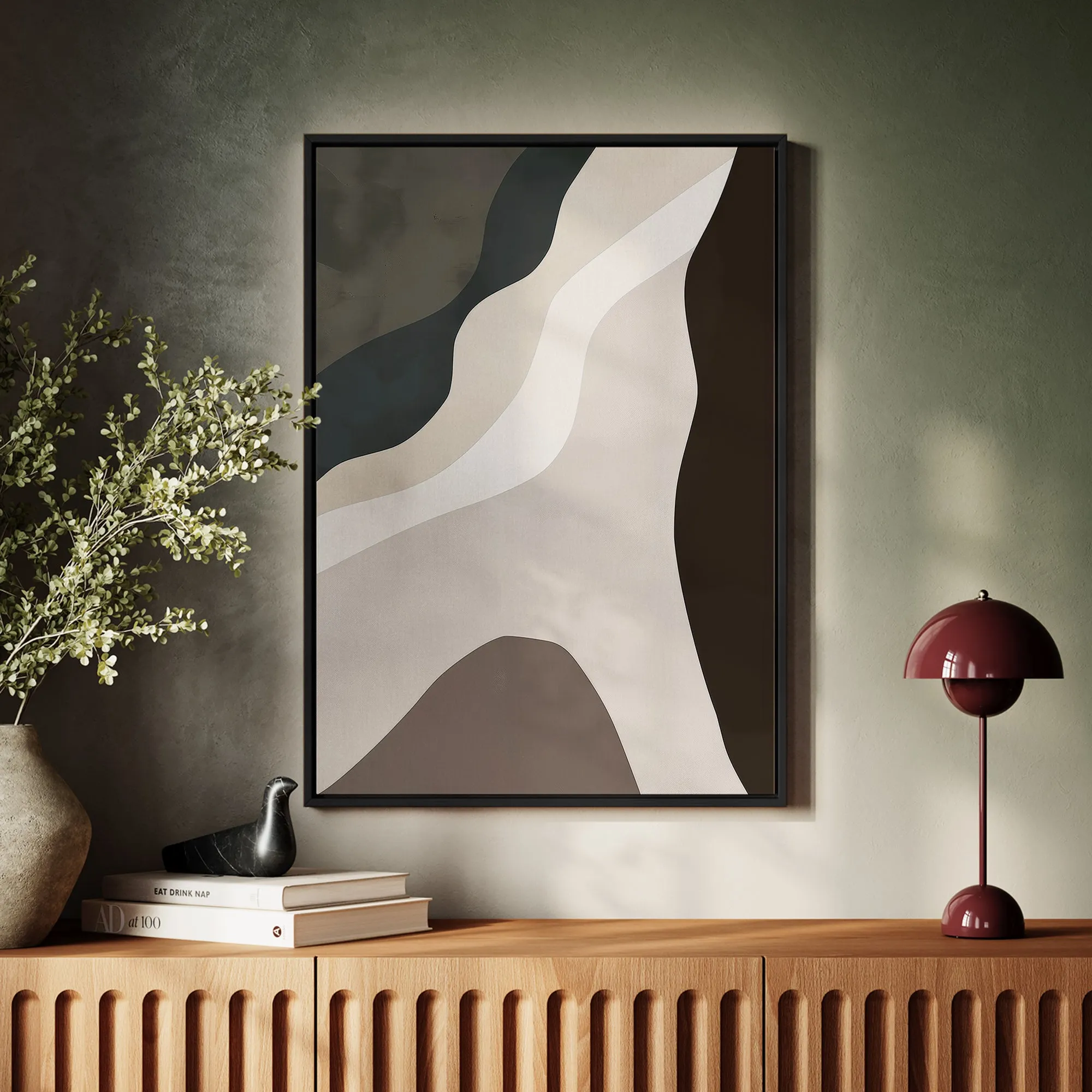 Canvas Wall Art Stretched Over Wooden Frame with Floating Frame and Cross Road Abstract Painting CV4146