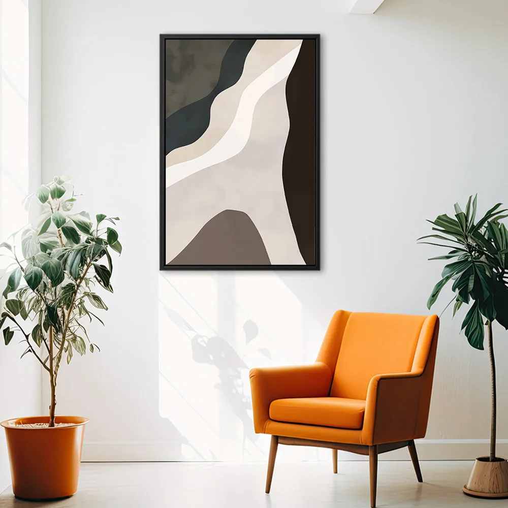 Canvas Wall Art Stretched Over Wooden Frame with Floating Frame and Cross Road Abstract Painting CV4146