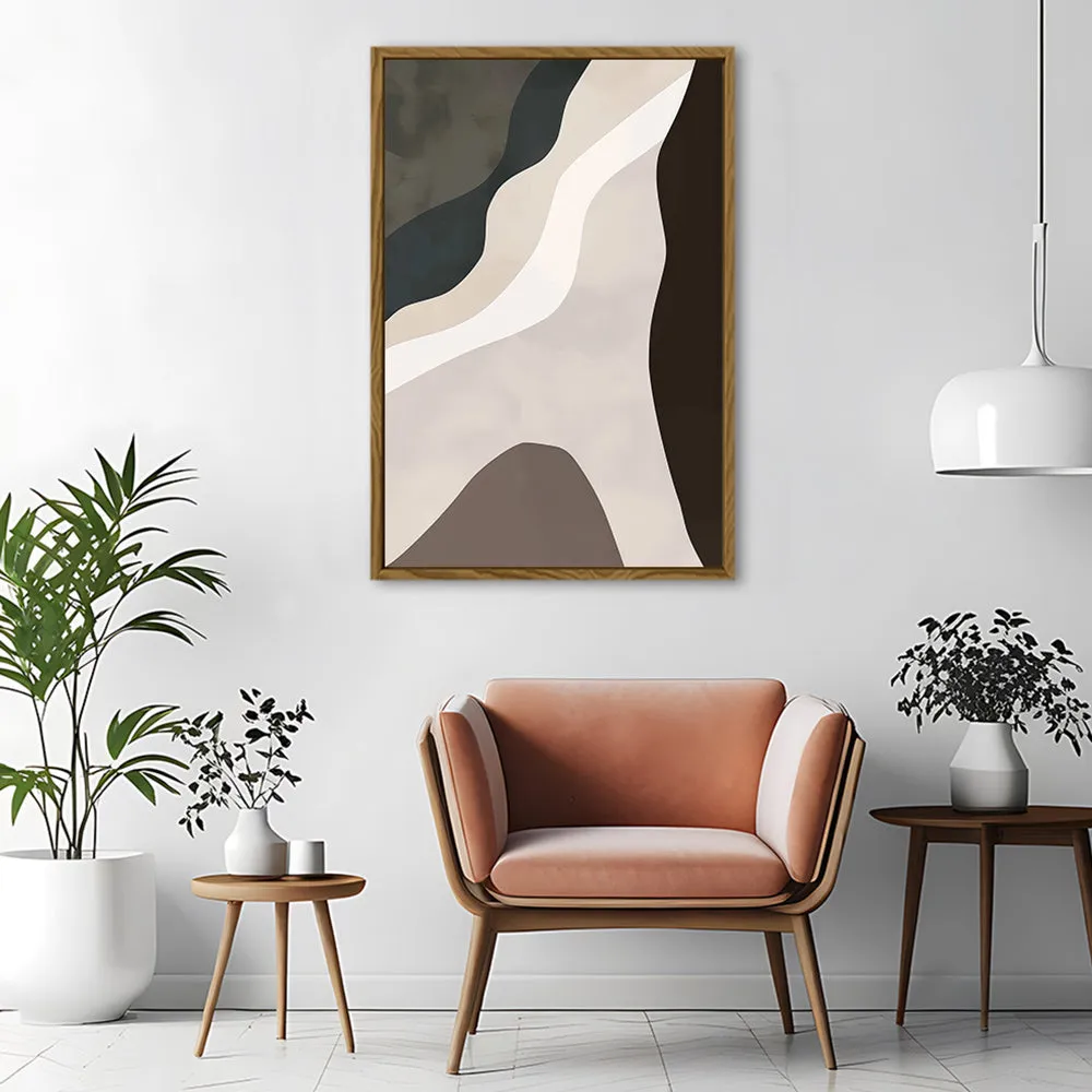 Canvas Wall Art Stretched Over Wooden Frame with Floating Frame and Cross Road Abstract Painting CV4146