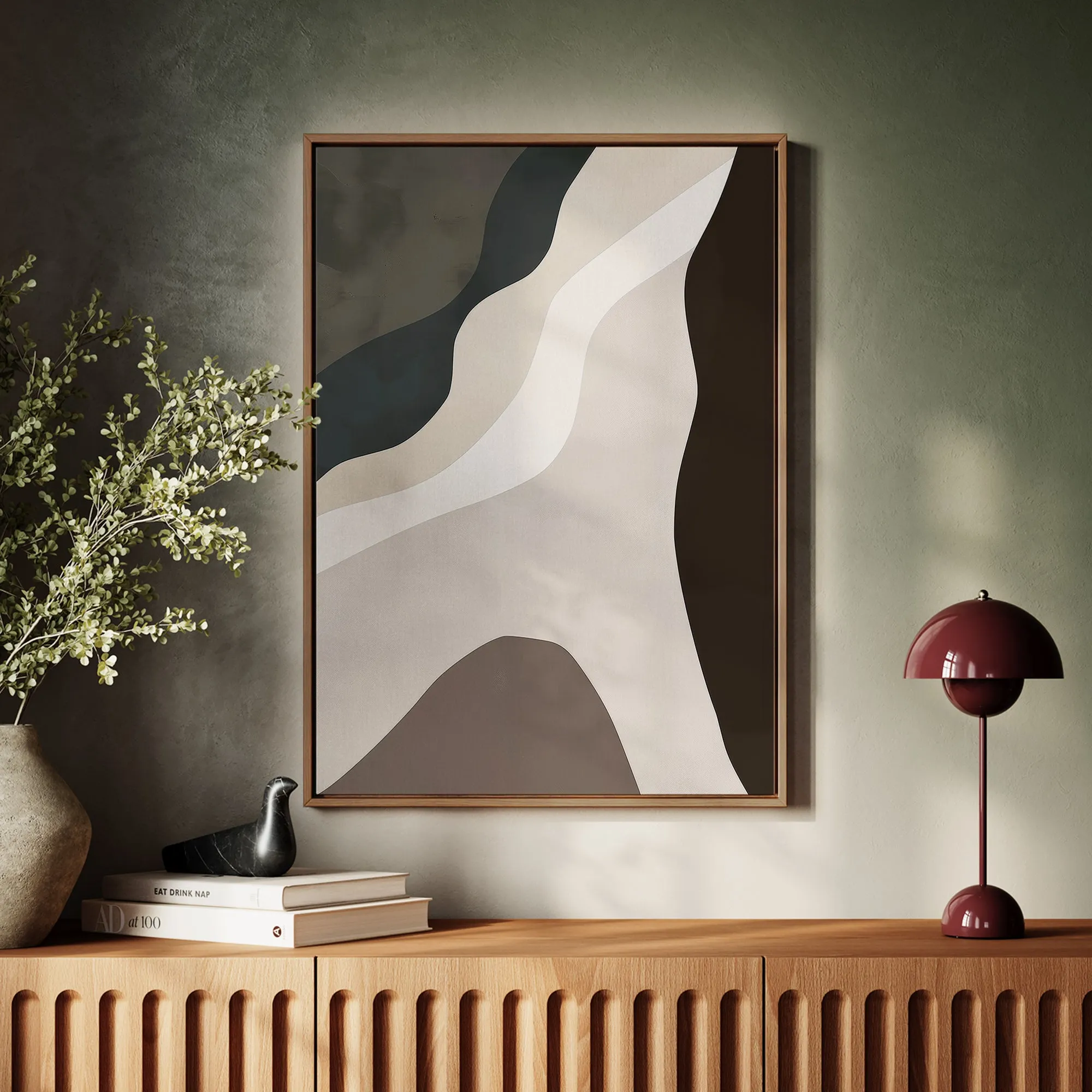 Canvas Wall Art Stretched Over Wooden Frame with Floating Frame and Cross Road Abstract Painting CV4146