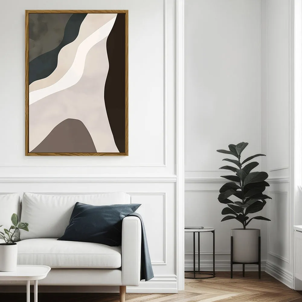 Canvas Wall Art Stretched Over Wooden Frame with Floating Frame and Cross Road Abstract Painting CV4146