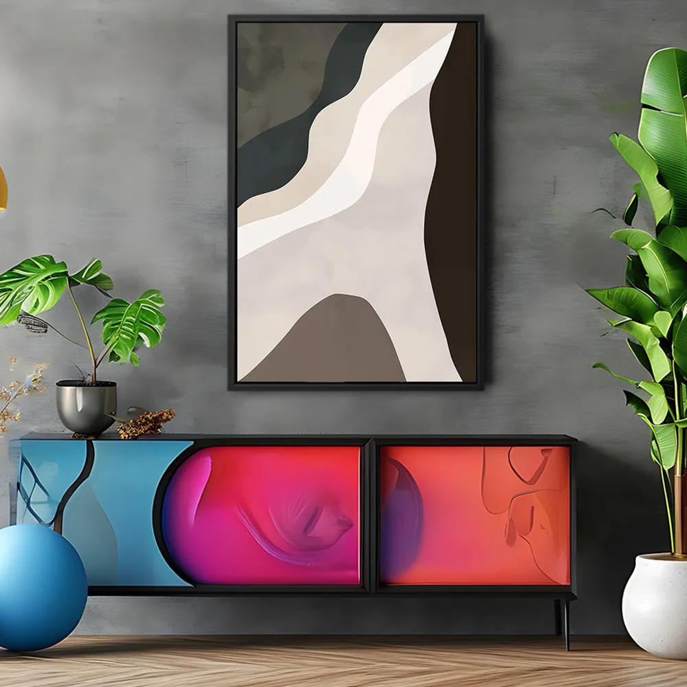 Canvas Wall Art Stretched Over Wooden Frame with Floating Frame and Cross Road Abstract Painting CV4146