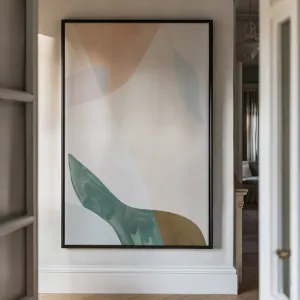 Canvas Wall Art Stretched Over Wooden Frame with Floating Frame and Earth Tones Abstract Painting CV4154