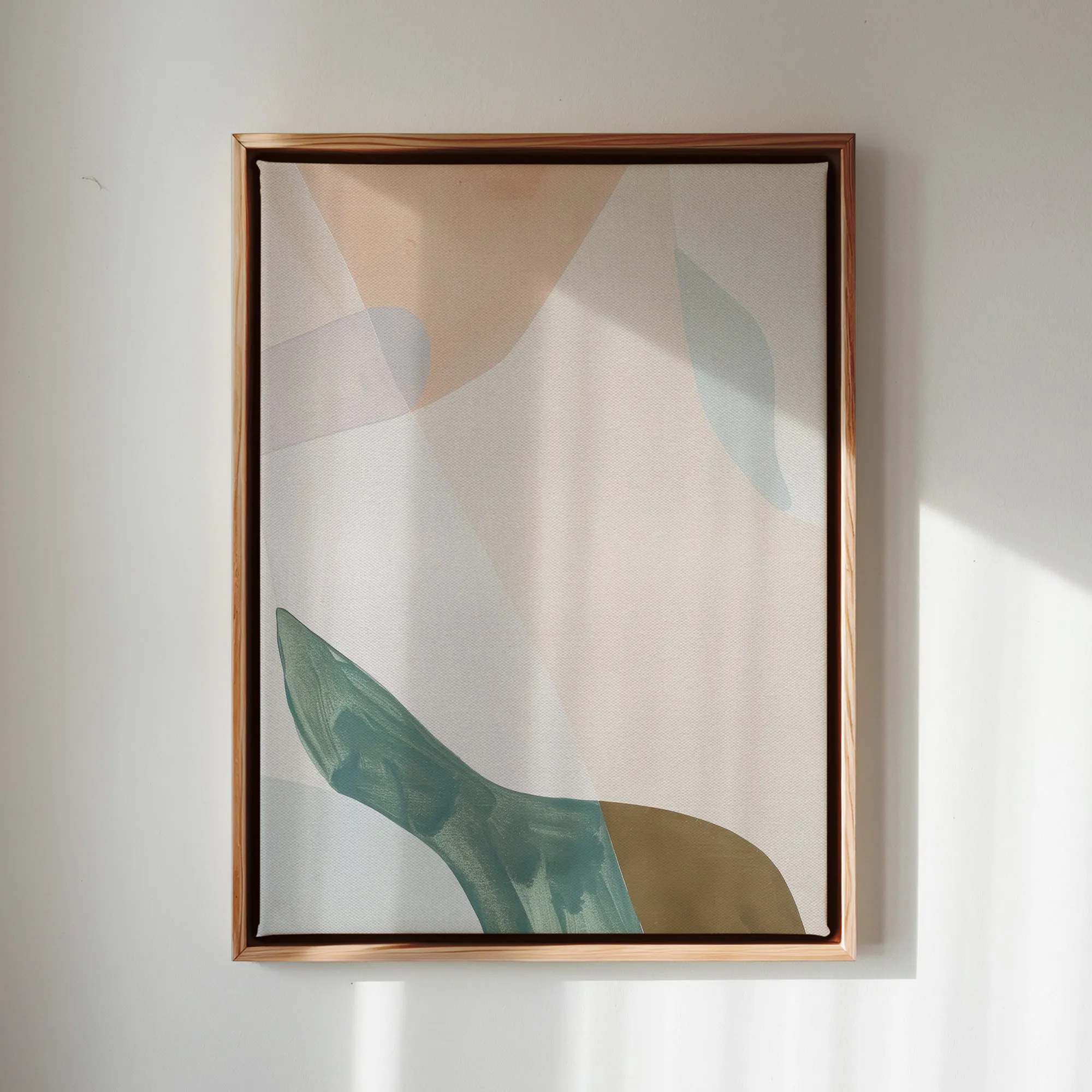 Canvas Wall Art Stretched Over Wooden Frame with Floating Frame and Earth Tones Abstract Painting CV4154