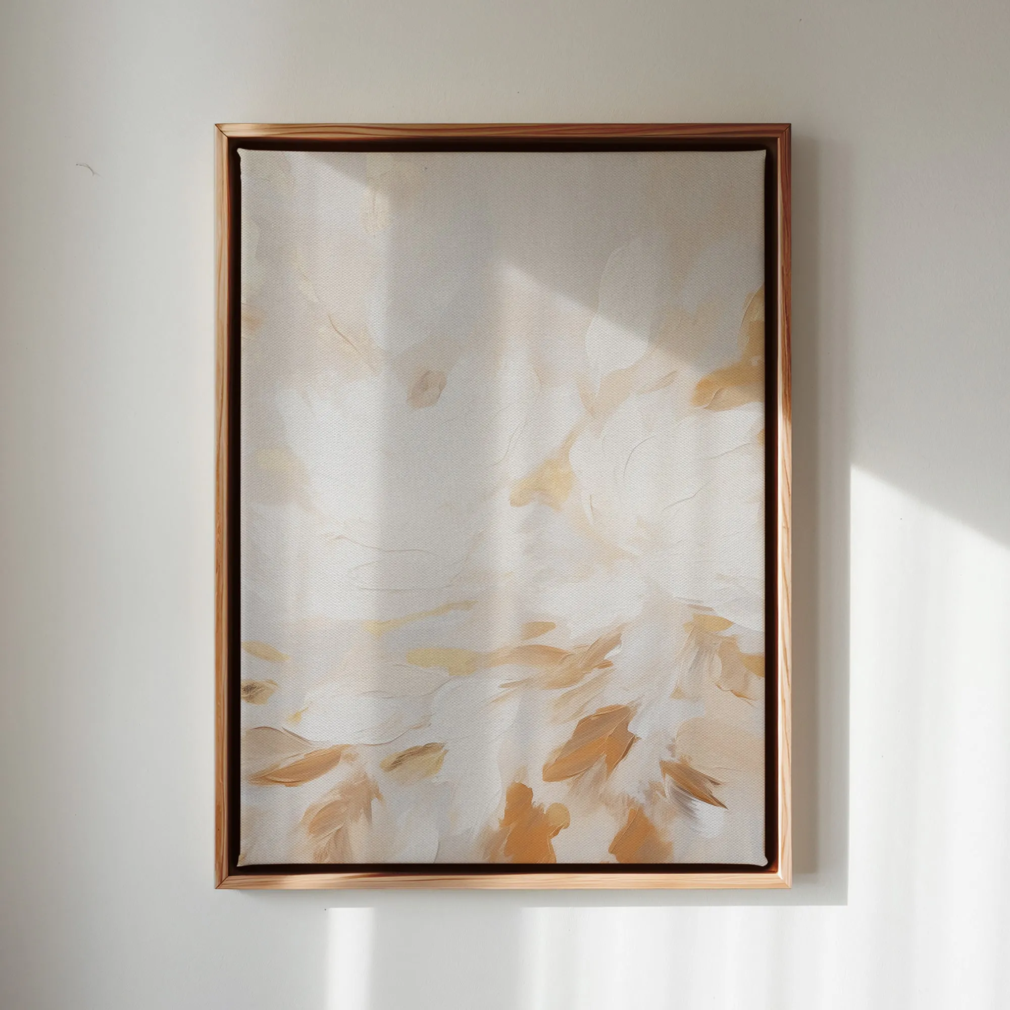 Canvas Wall Art Stretched Over Wooden Frame with Floating Frame and Floral Pattern Painting CV4157