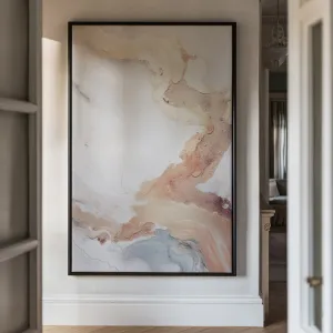 Canvas Wall Art Stretched Over Wooden Frame with Floating Frame and Gold Marble Painting CV4161