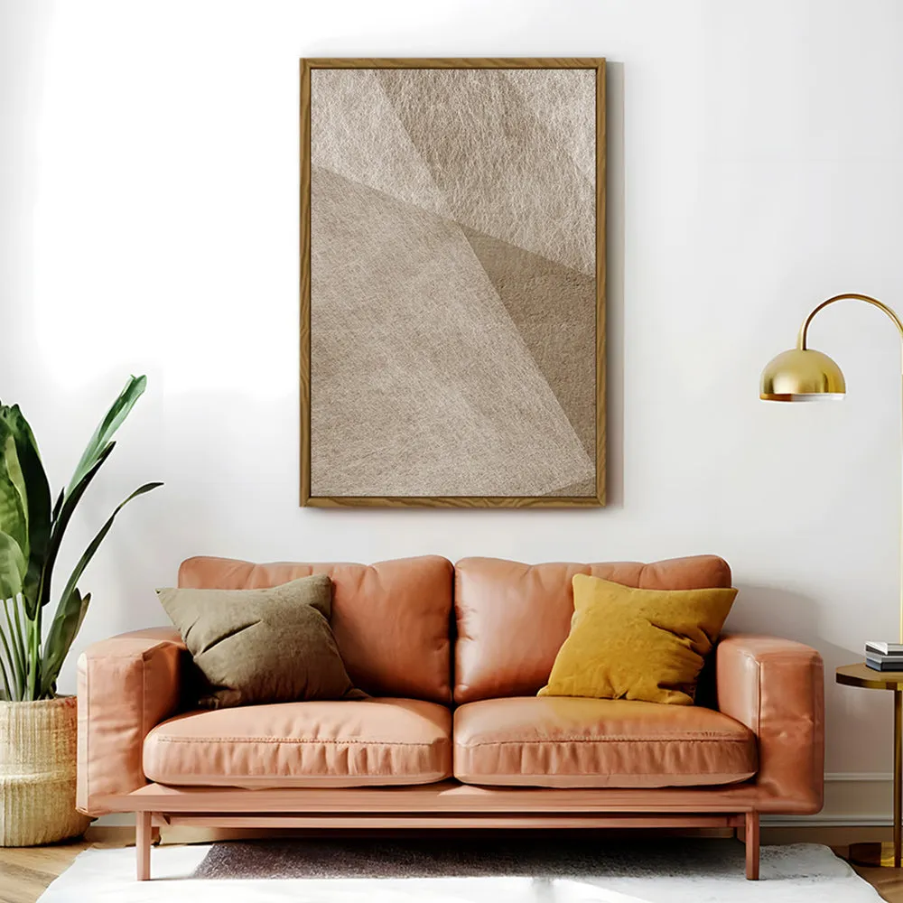Canvas Wall Art Stretched Over Wooden Frame with Floating Frame and Golden Horse Abstract Painting CV4174