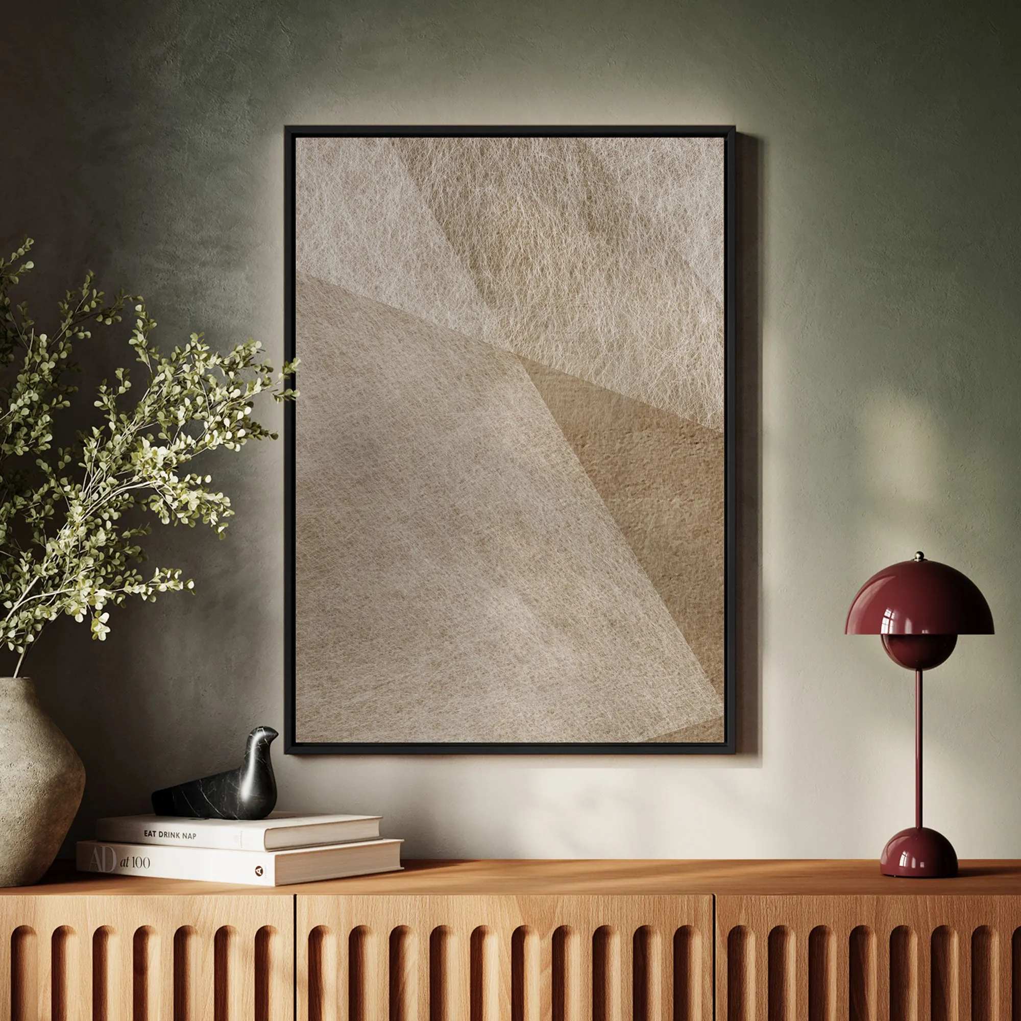 Canvas Wall Art Stretched Over Wooden Frame with Floating Frame and Golden Horse Abstract Painting CV4174
