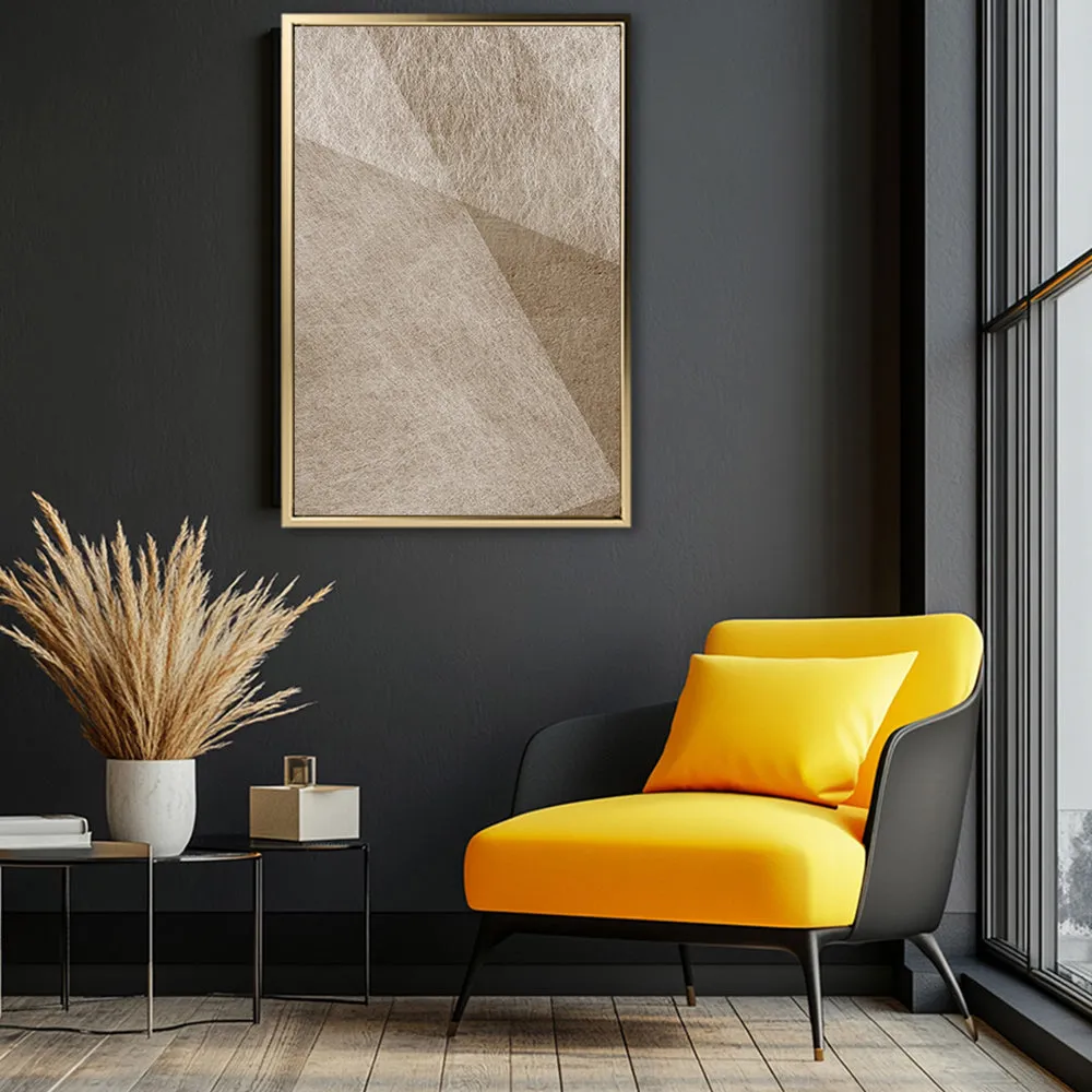 Canvas Wall Art Stretched Over Wooden Frame with Floating Frame and Golden Horse Abstract Painting CV4174