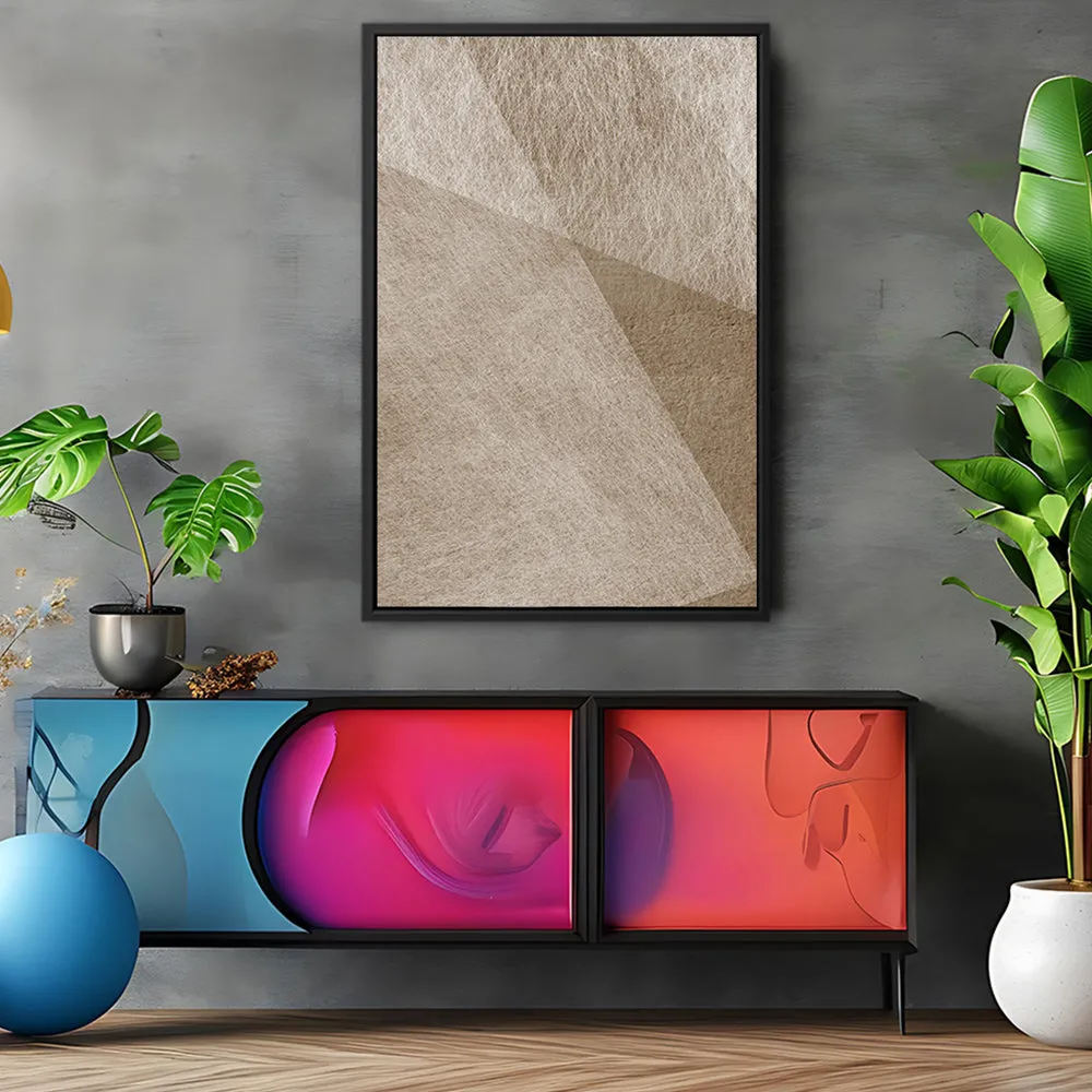 Canvas Wall Art Stretched Over Wooden Frame with Floating Frame and Golden Horse Abstract Painting CV4174
