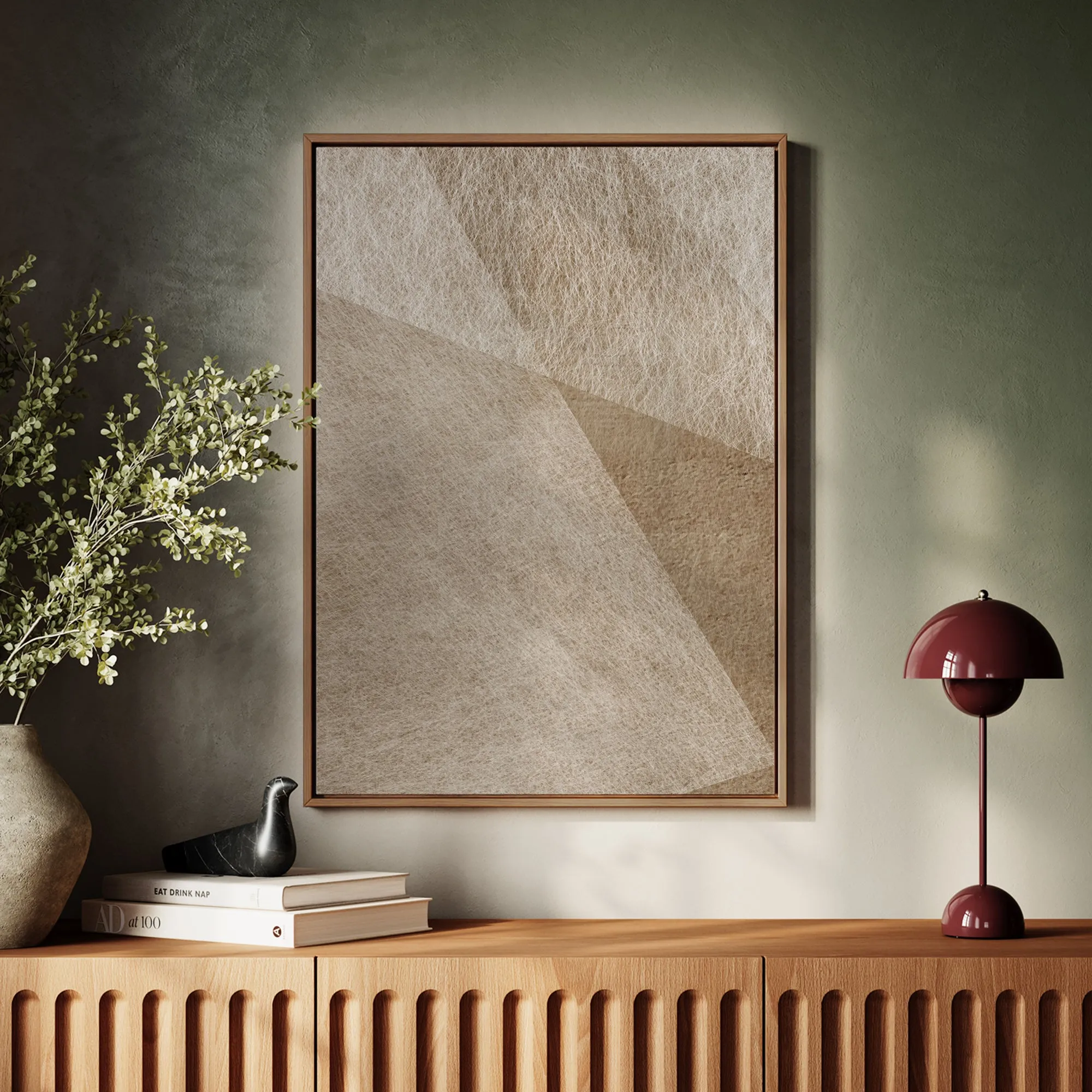 Canvas Wall Art Stretched Over Wooden Frame with Floating Frame and Golden Horse Abstract Painting CV4174
