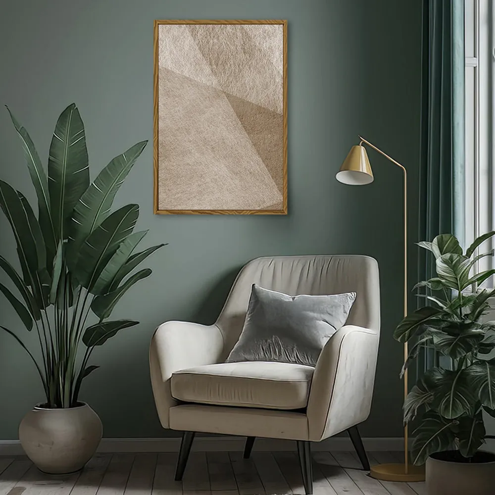 Canvas Wall Art Stretched Over Wooden Frame with Floating Frame and Golden Horse Abstract Painting CV4174