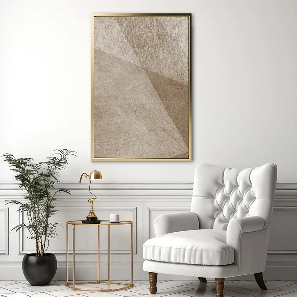 Canvas Wall Art Stretched Over Wooden Frame with Floating Frame and Golden Horse Abstract Painting CV4174