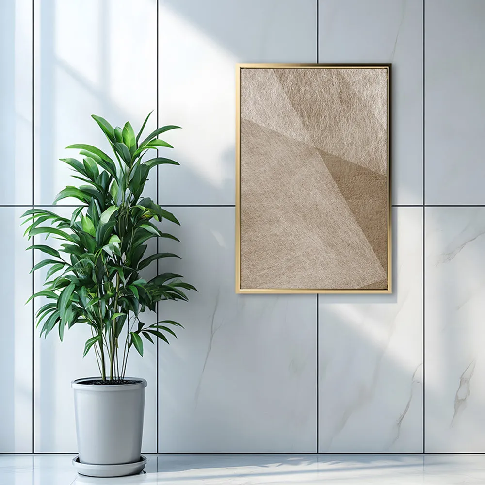 Canvas Wall Art Stretched Over Wooden Frame with Floating Frame and Golden Horse Abstract Painting CV4174