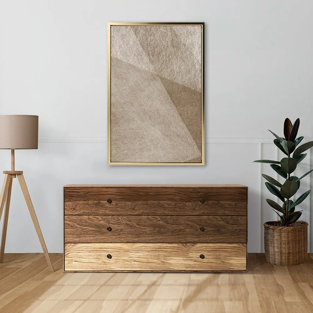 Canvas Wall Art Stretched Over Wooden Frame with Floating Frame and Golden Horse Abstract Painting CV4174