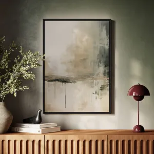 Canvas Wall Art Stretched Over Wooden Frame with Floating Frame and Lake Abstract Painting CV4190