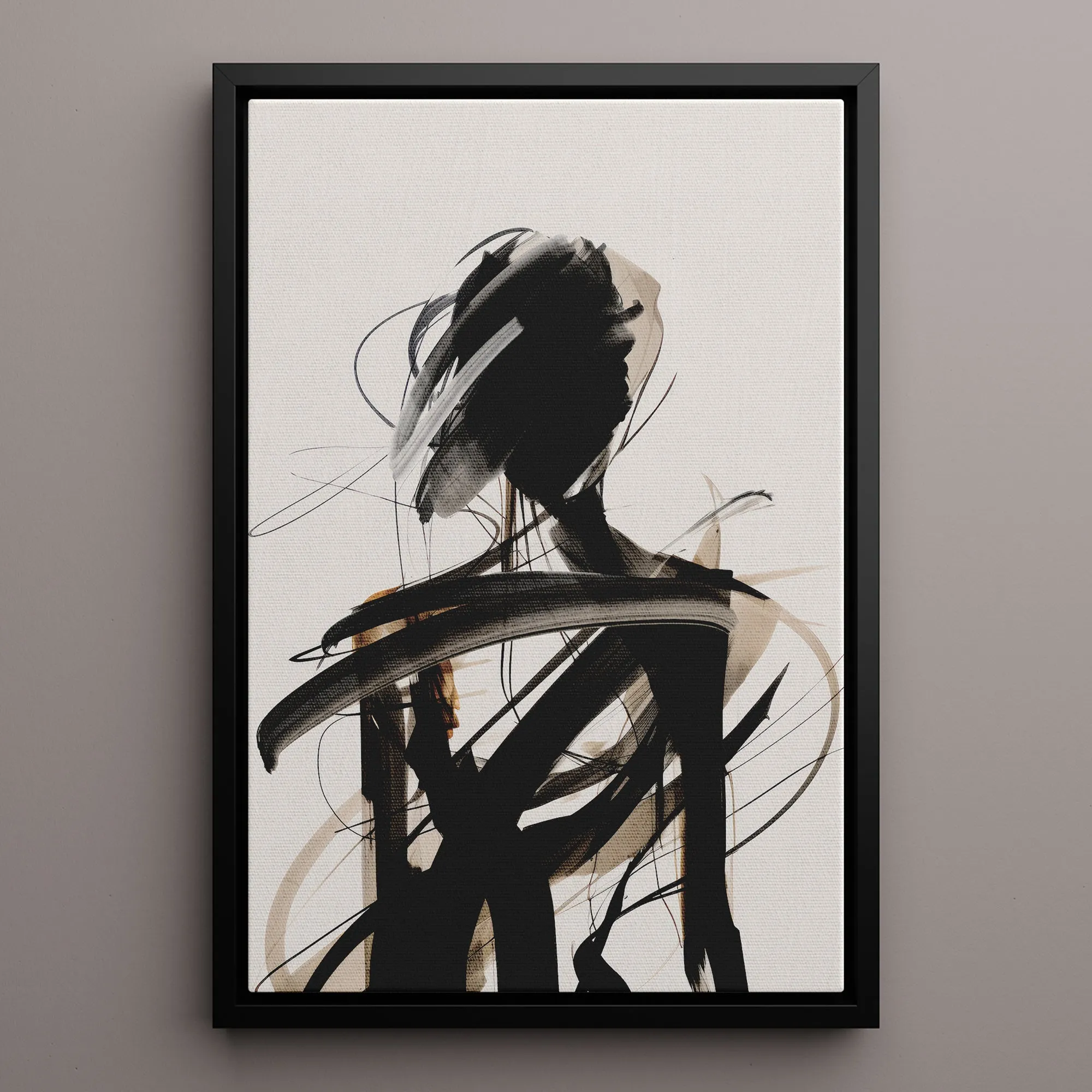 Canvas Wall Art Stretched Over Wooden Frame with Floating Frame and Lost Painting CV4192