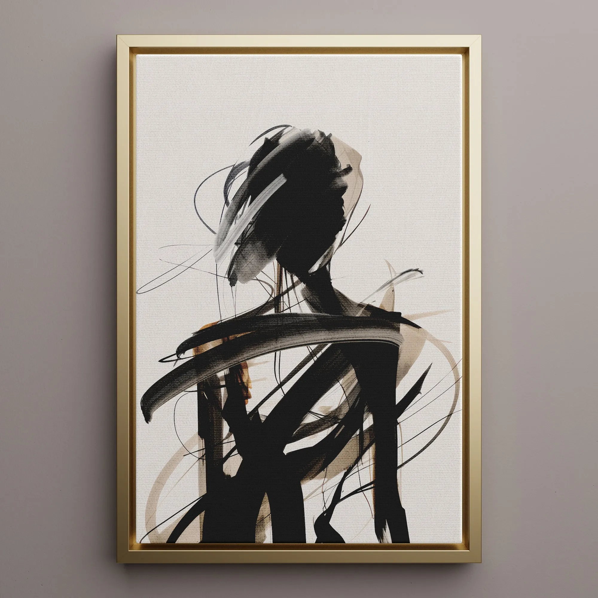 Canvas Wall Art Stretched Over Wooden Frame with Floating Frame and Lost Painting CV4192