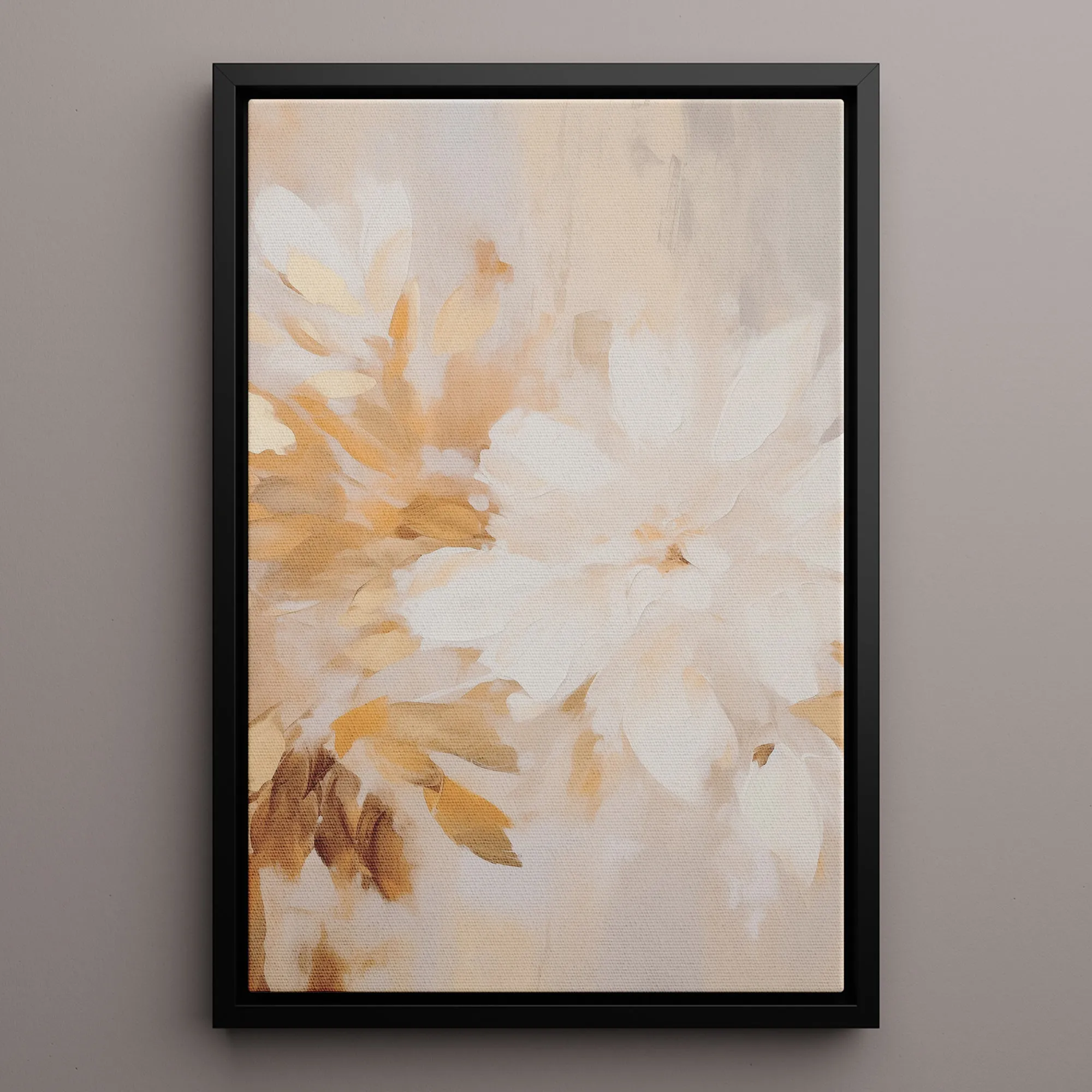 Canvas Wall Art Stretched Over Wooden Frame with Floating Frame and Luxury Flower Painting CV4194
