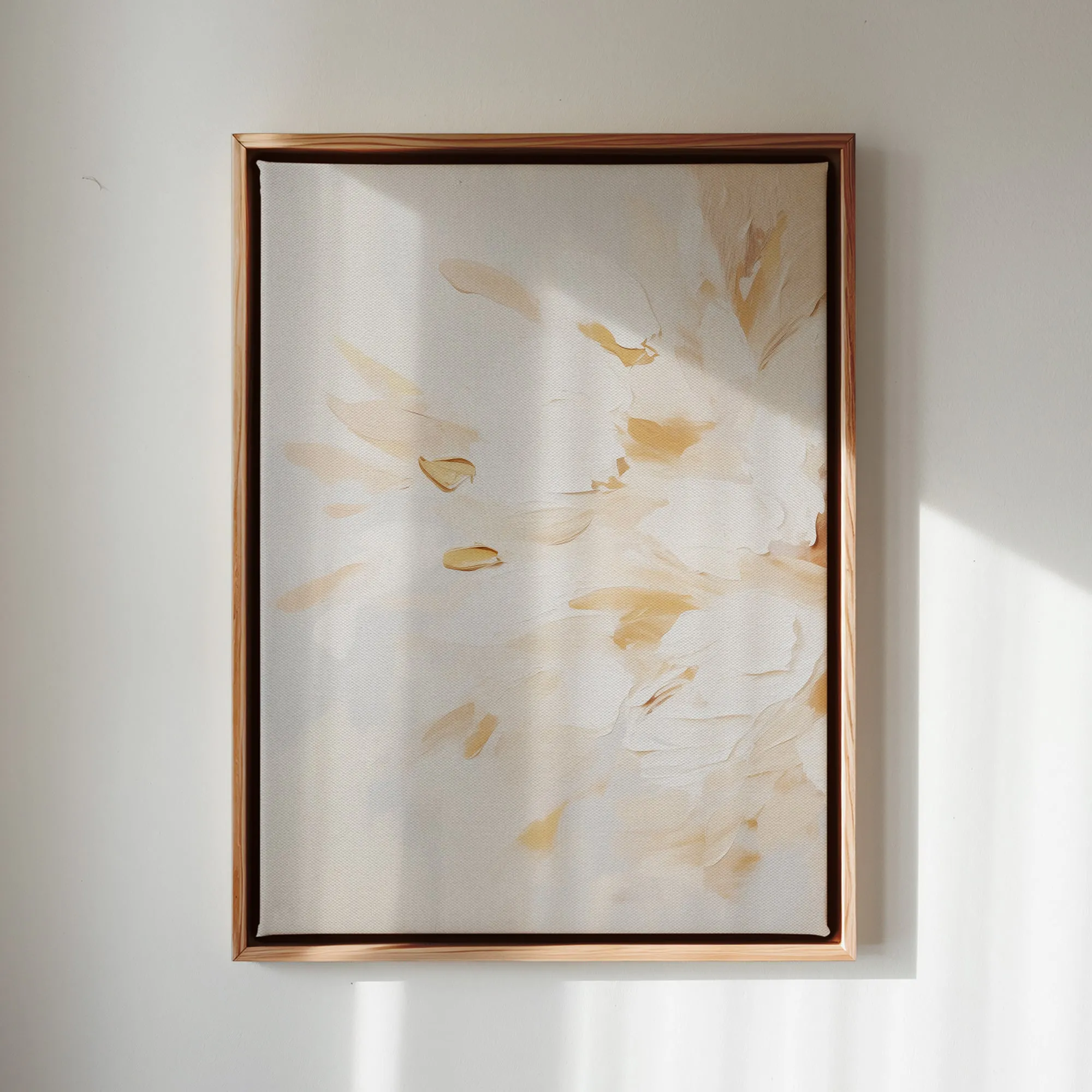 Canvas Wall Art Stretched Over Wooden Frame with Floating Frame and Luxury Flowers Painting CV4195