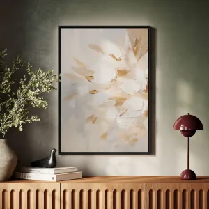 Canvas Wall Art Stretched Over Wooden Frame with Floating Frame and Luxury Flowers Painting CV4195