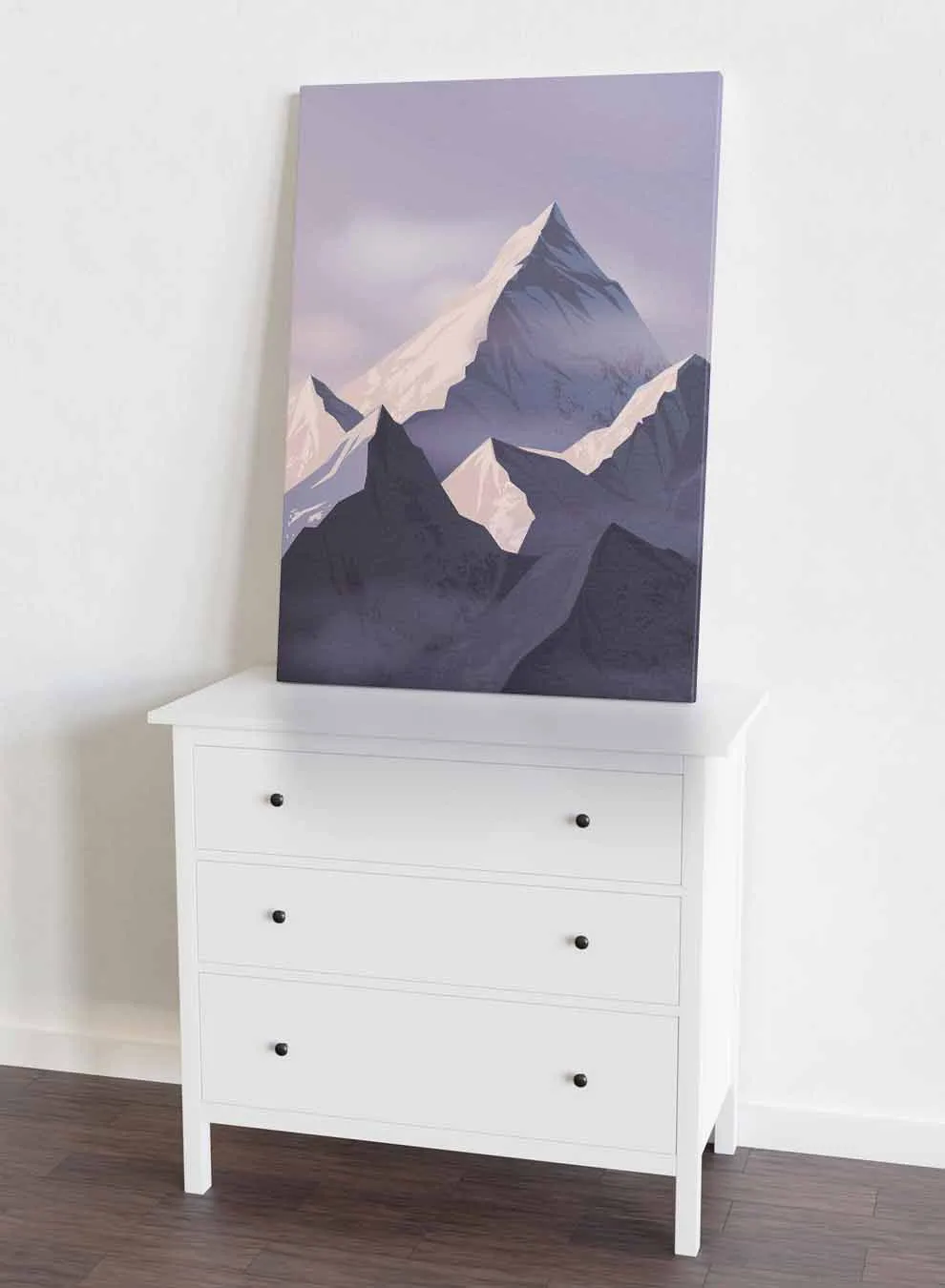 Canvas Wall Art Stretched Over Wooden Frame with Gold Floating Frame