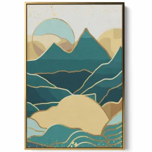 Canvas Wall Art Stretched Over Wooden Frame with Gold Floating Frame