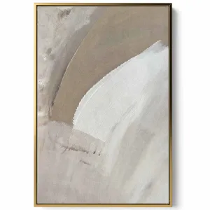 Canvas Wall Art Stretched Over Wooden Frame with Gold Floating Frame