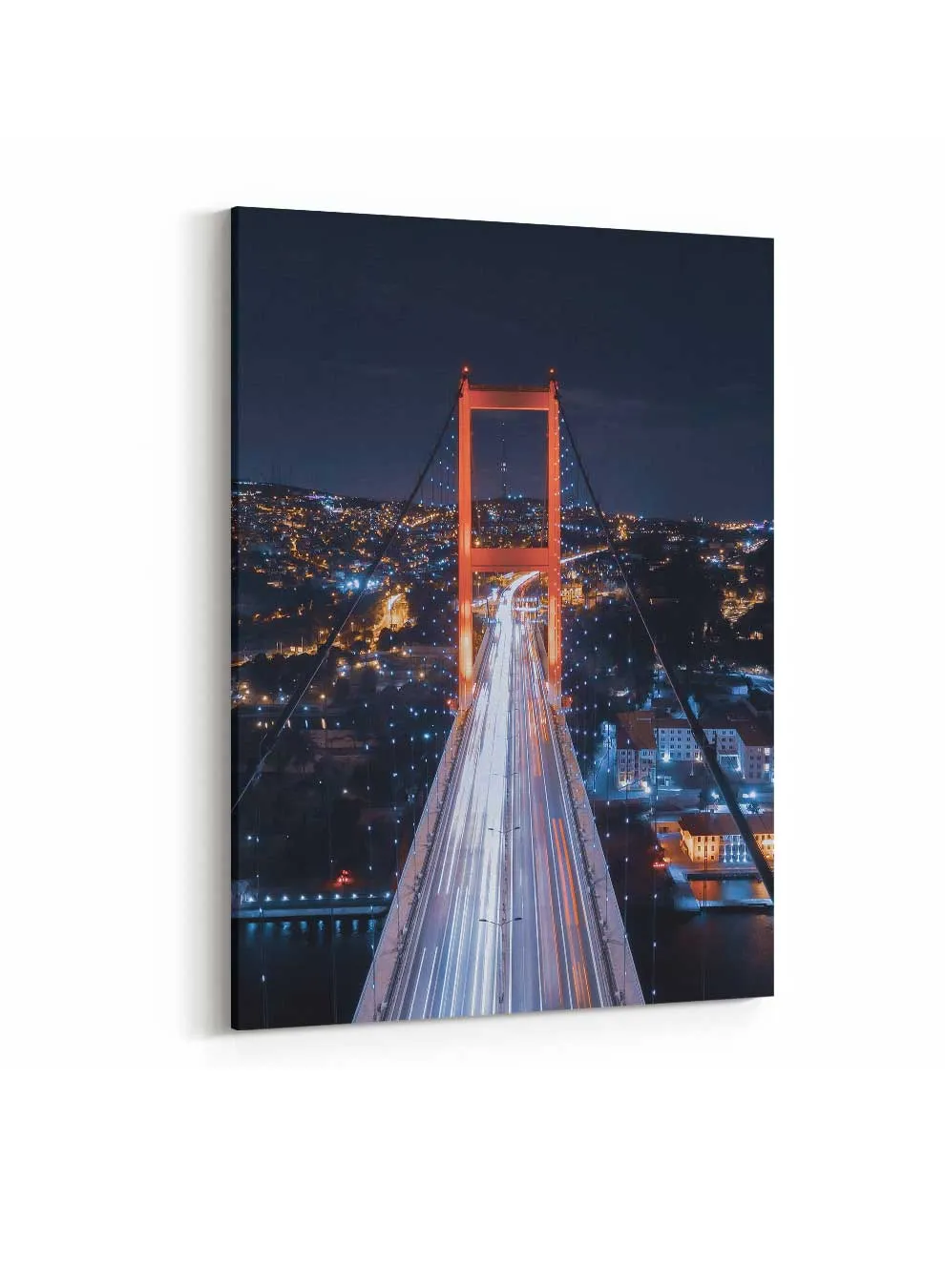 Canvas Wall Art Stretched Over Wooden Frame with Gold Floating Frame