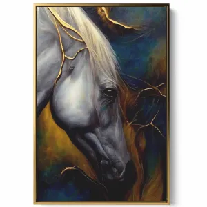 Canvas Wall Art Stretched Over Wooden Frame with Gold Floating Frame