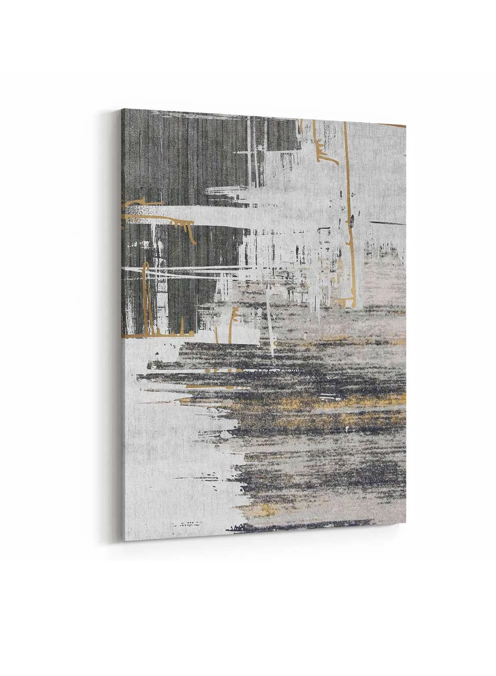 Canvas Wall Art Stretched Over Wooden Frame with Gold Floating Frame
