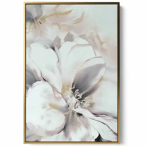 Canvas Wall Art Stretched Over Wooden Frame with Gold Floating Frame