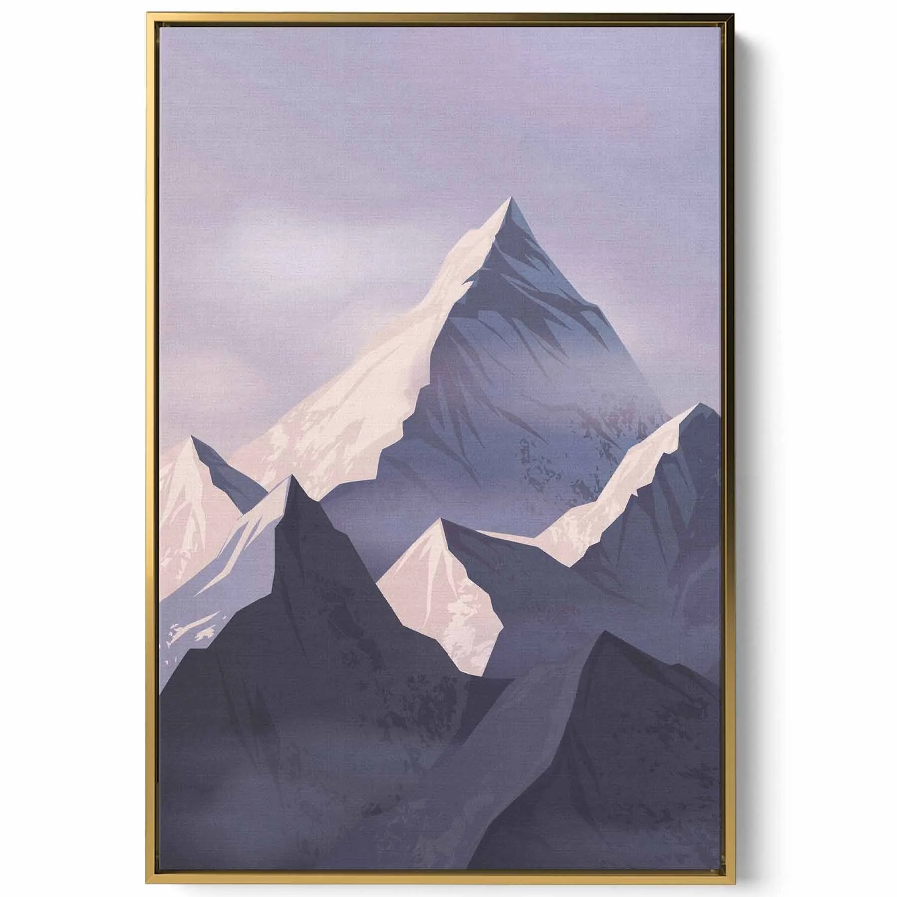 Canvas Wall Art Stretched Over Wooden Frame with Gold Floating Frame