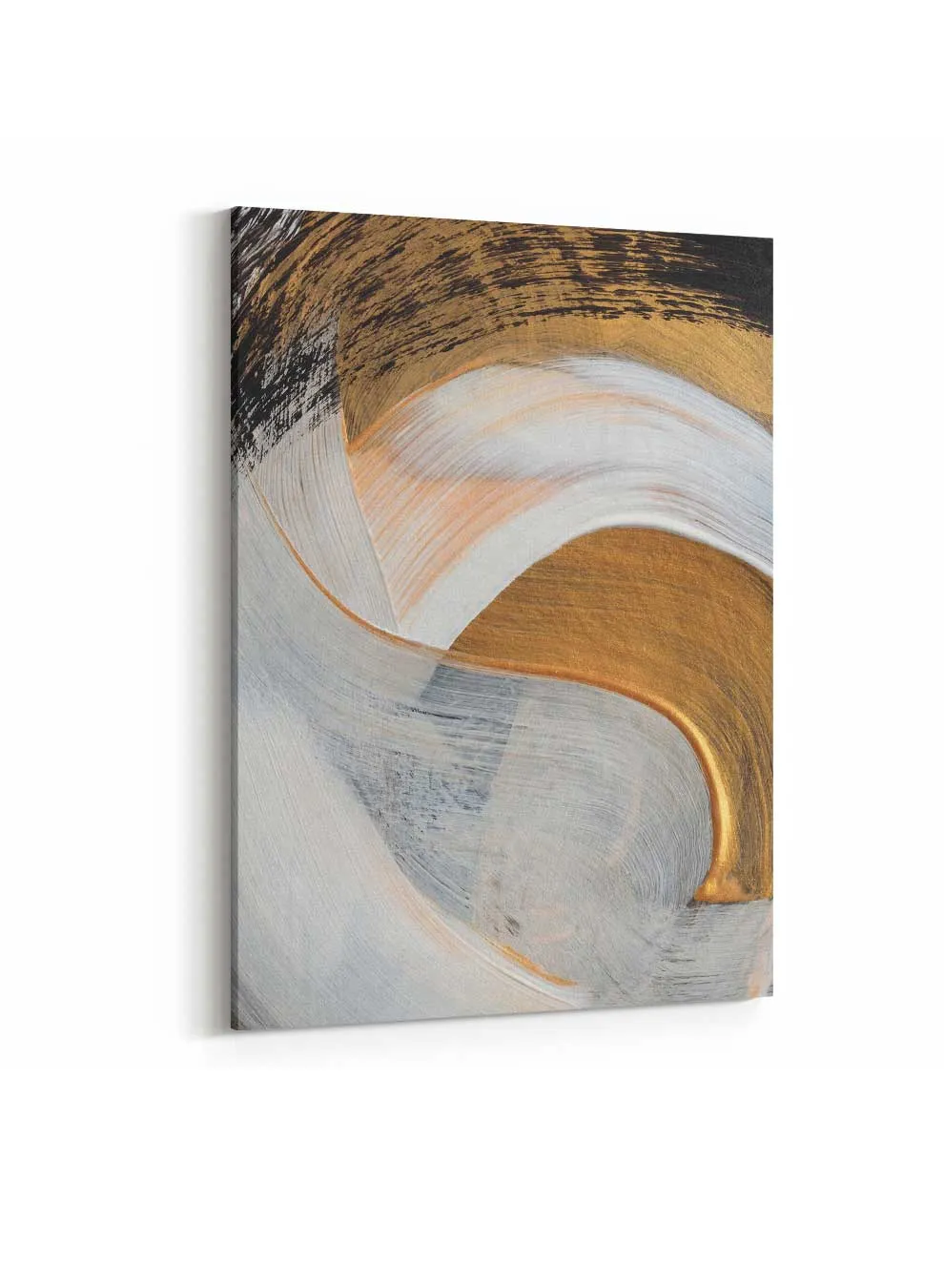 Canvas Wall Art Stretched Over Wooden Frame with Gold Floating Frame
