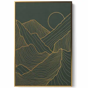 Canvas Wall Art Stretched Over Wooden Frame with Gold Floating Frame