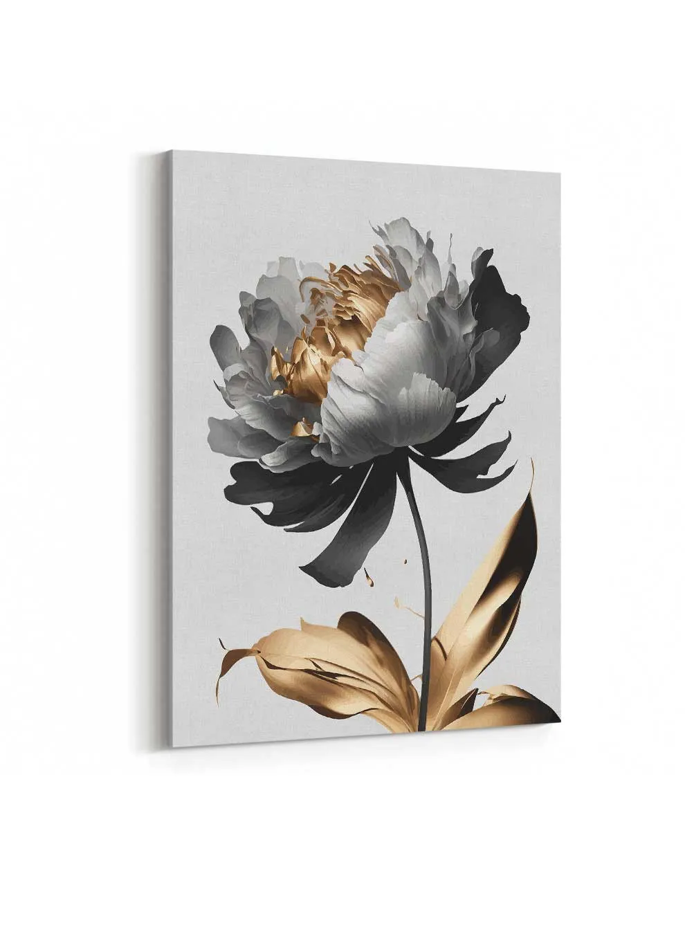 Canvas Wall Art Stretched Over Wooden Frame with Gold Floating Frame