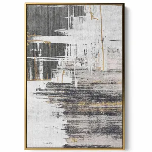 Canvas Wall Art Stretched Over Wooden Frame with Gold Floating Frame