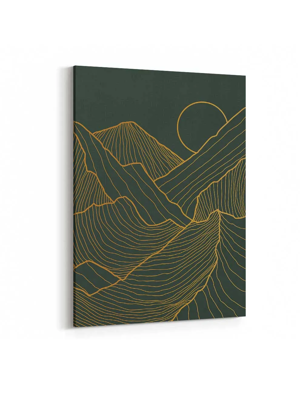 Canvas Wall Art Stretched Over Wooden Frame with Gold Floating Frame