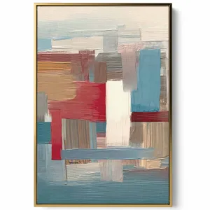 Canvas Wall Art Stretched Over Wooden Frame with Gold Floating Frame