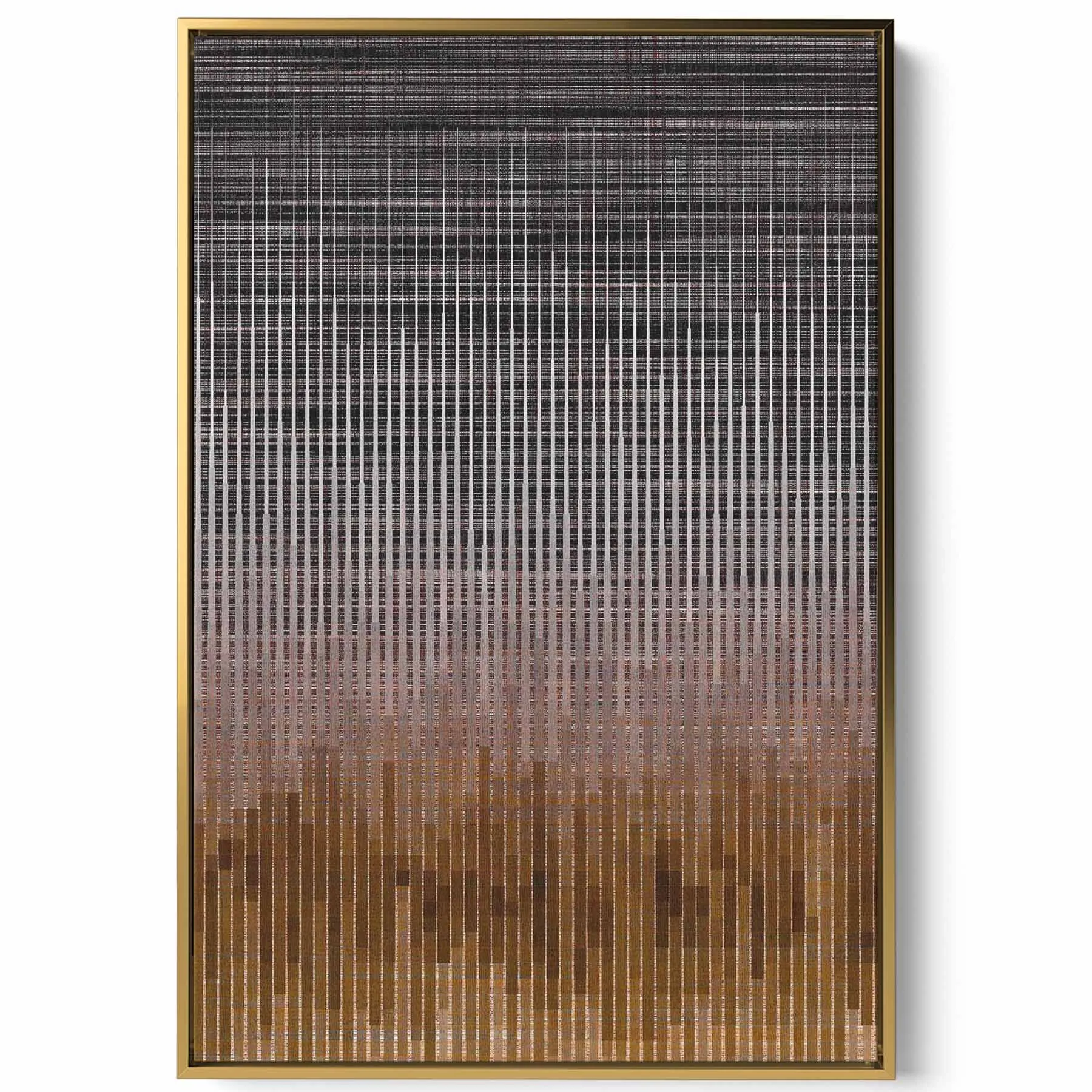 Canvas Wall Art Stretched Over Wooden Frame with Gold Floating Frame