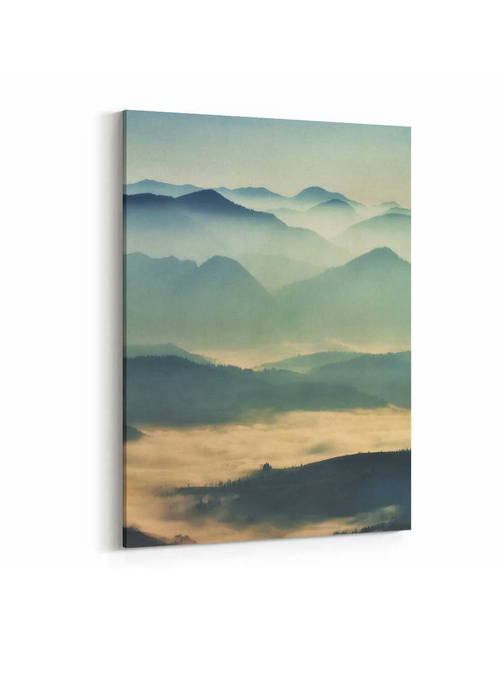 Canvas Wall Art Stretched Over Wooden Frame with Gold Floating Frame