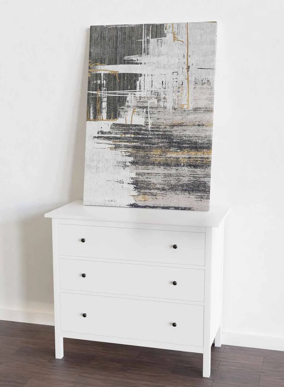 Canvas Wall Art Stretched Over Wooden Frame with Gold Floating Frame