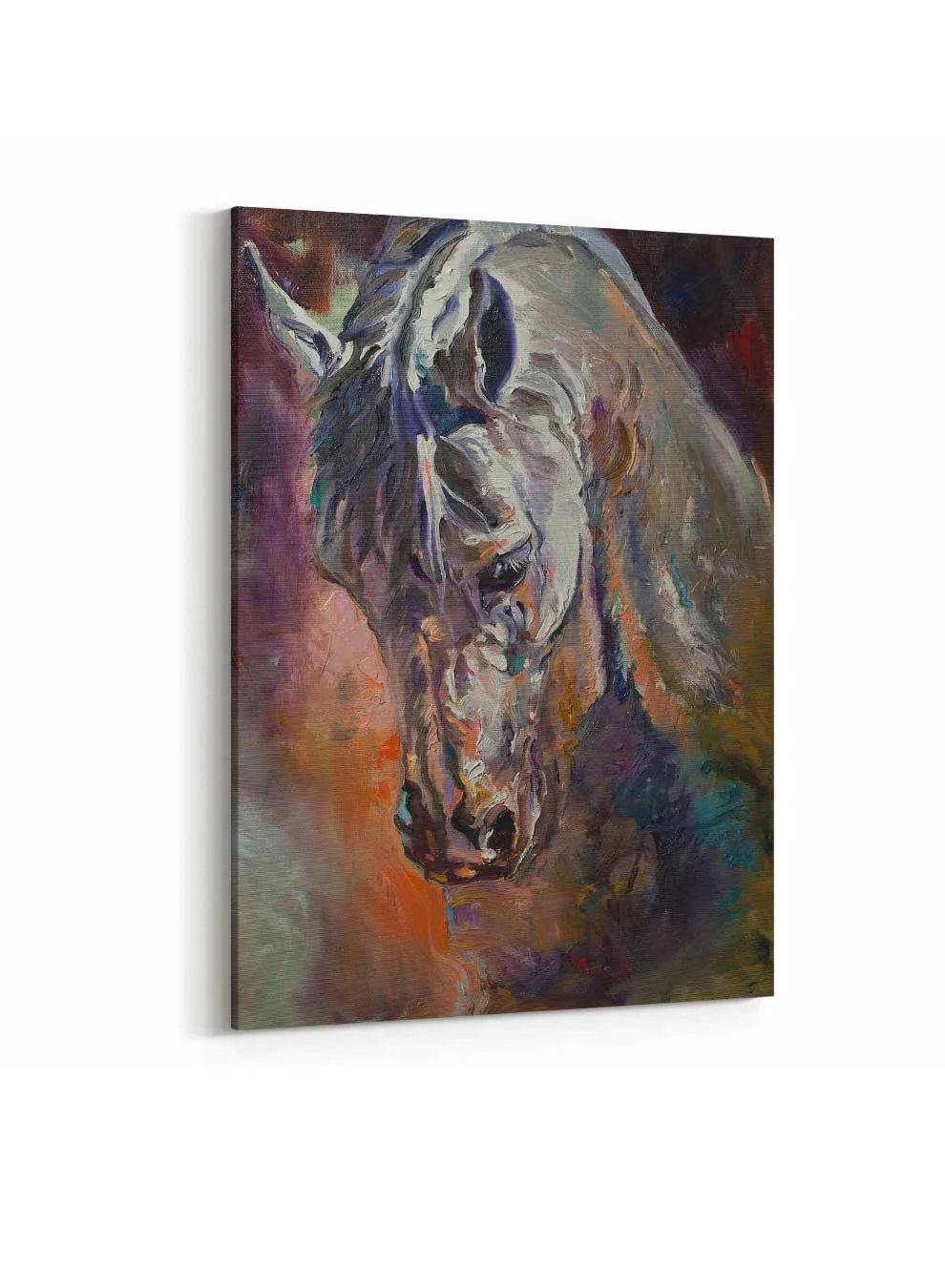 Canvas Wall Art Stretched Over Wooden Frame with Gold Floating Frame