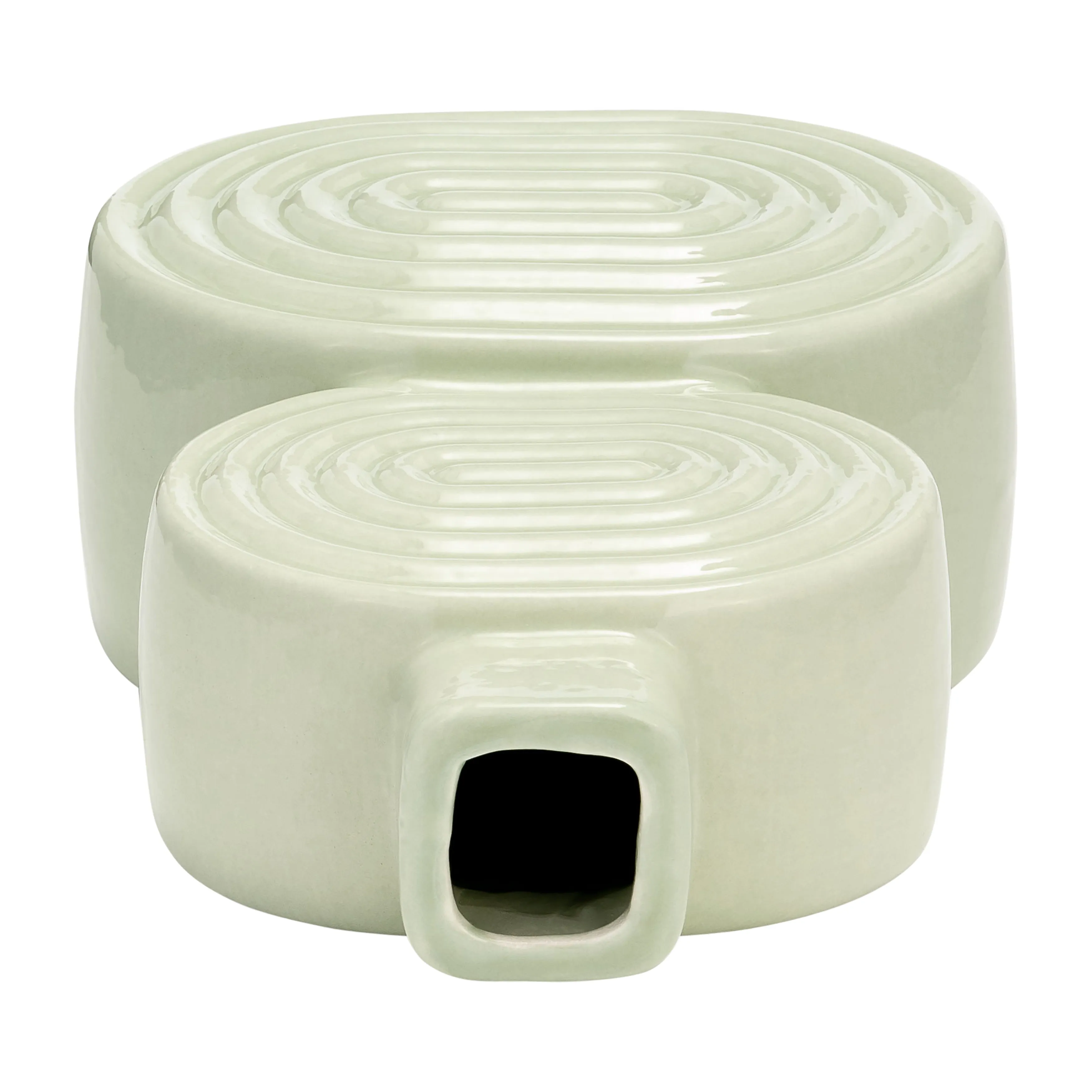 CER, 10" STACKED CIRCLES VASE, CUCUMBER