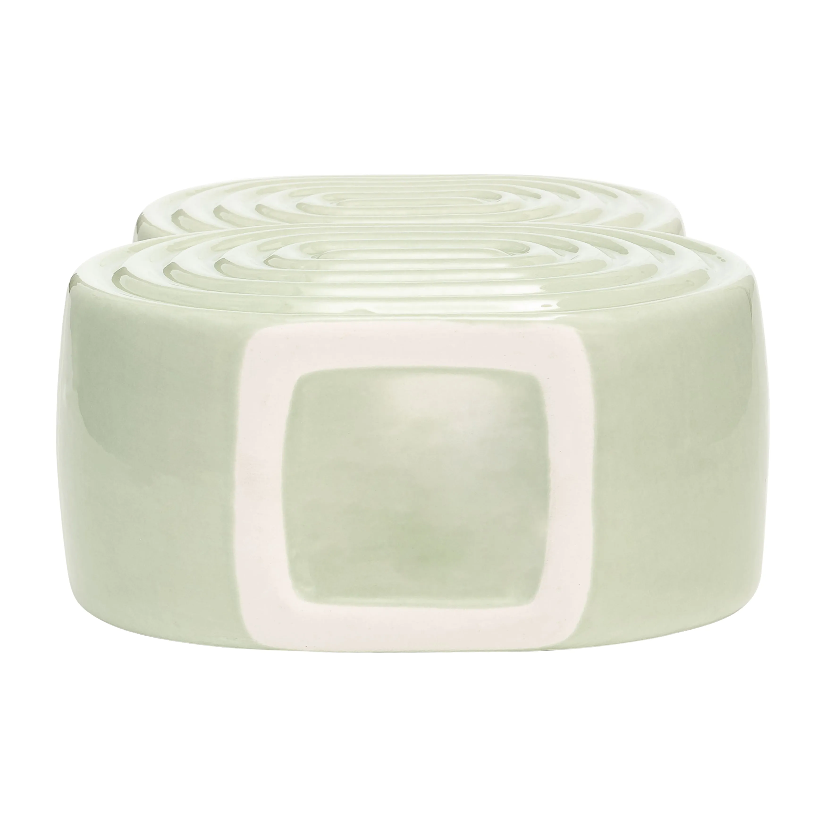 CER, 10" STACKED CIRCLES VASE, CUCUMBER