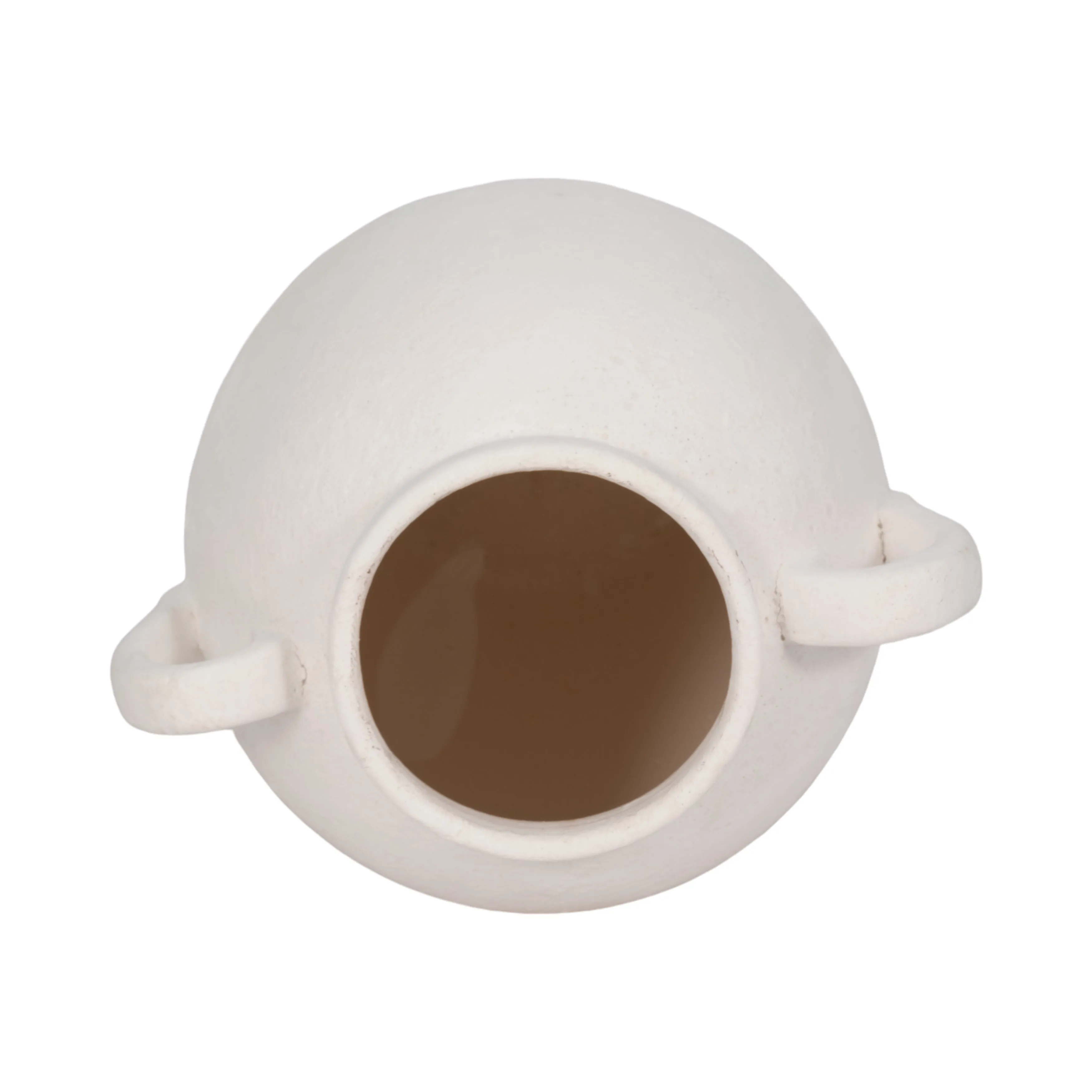 CER, 10" TEXTURED JUG W/ HANDLES, WHITE