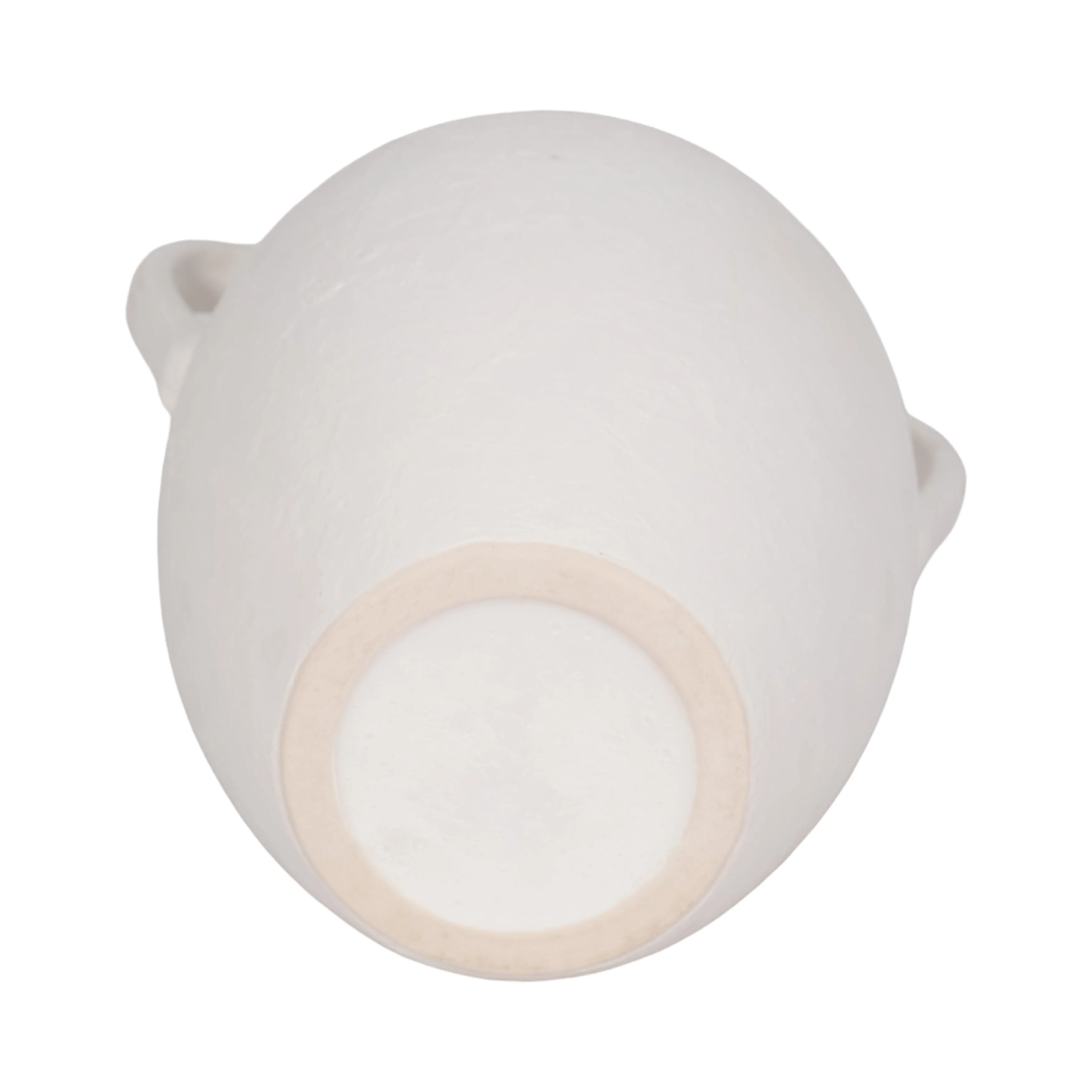CER, 10" TEXTURED JUG W/ HANDLES, WHITE