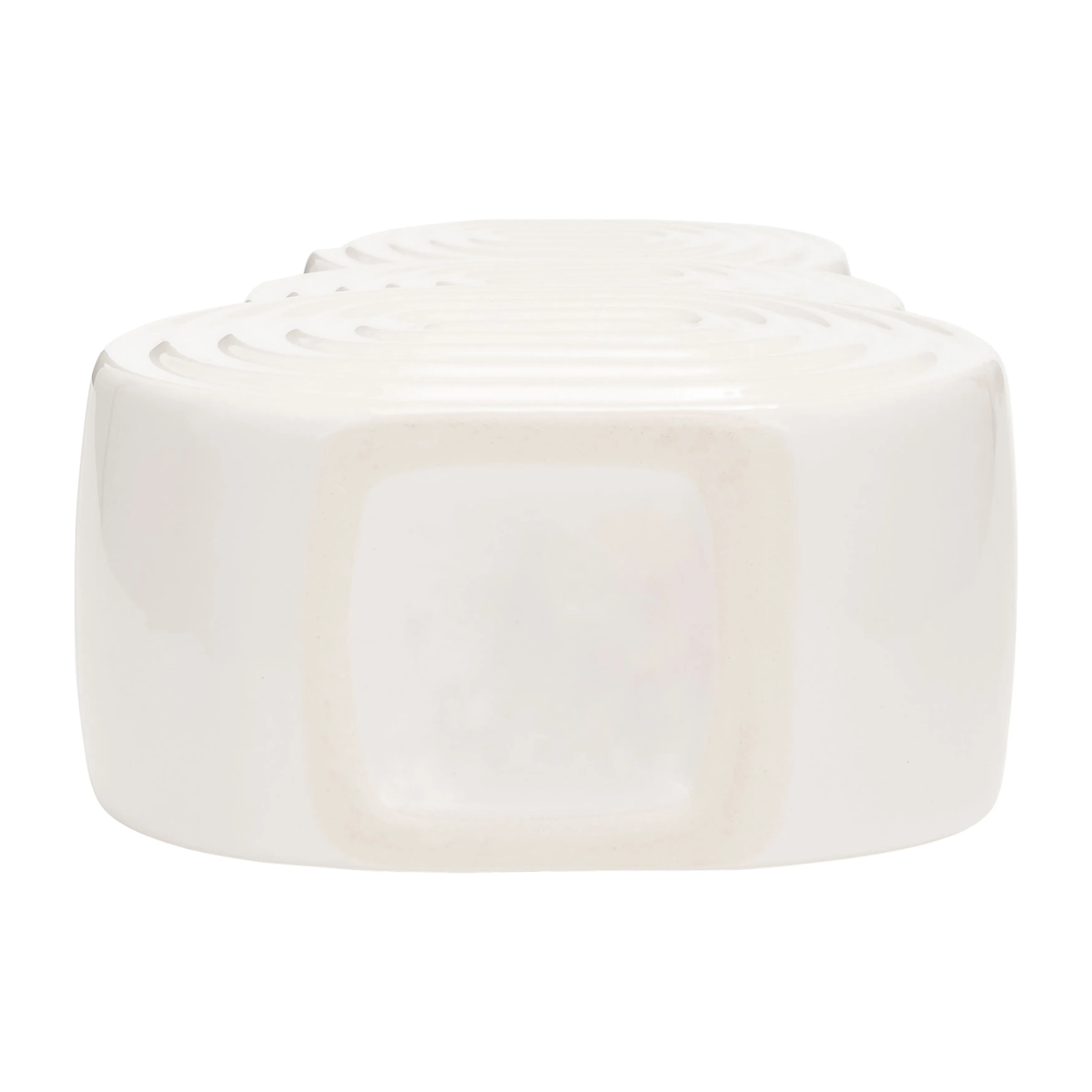 CER, 12" STACKED CIRCLES VASE, WHITE