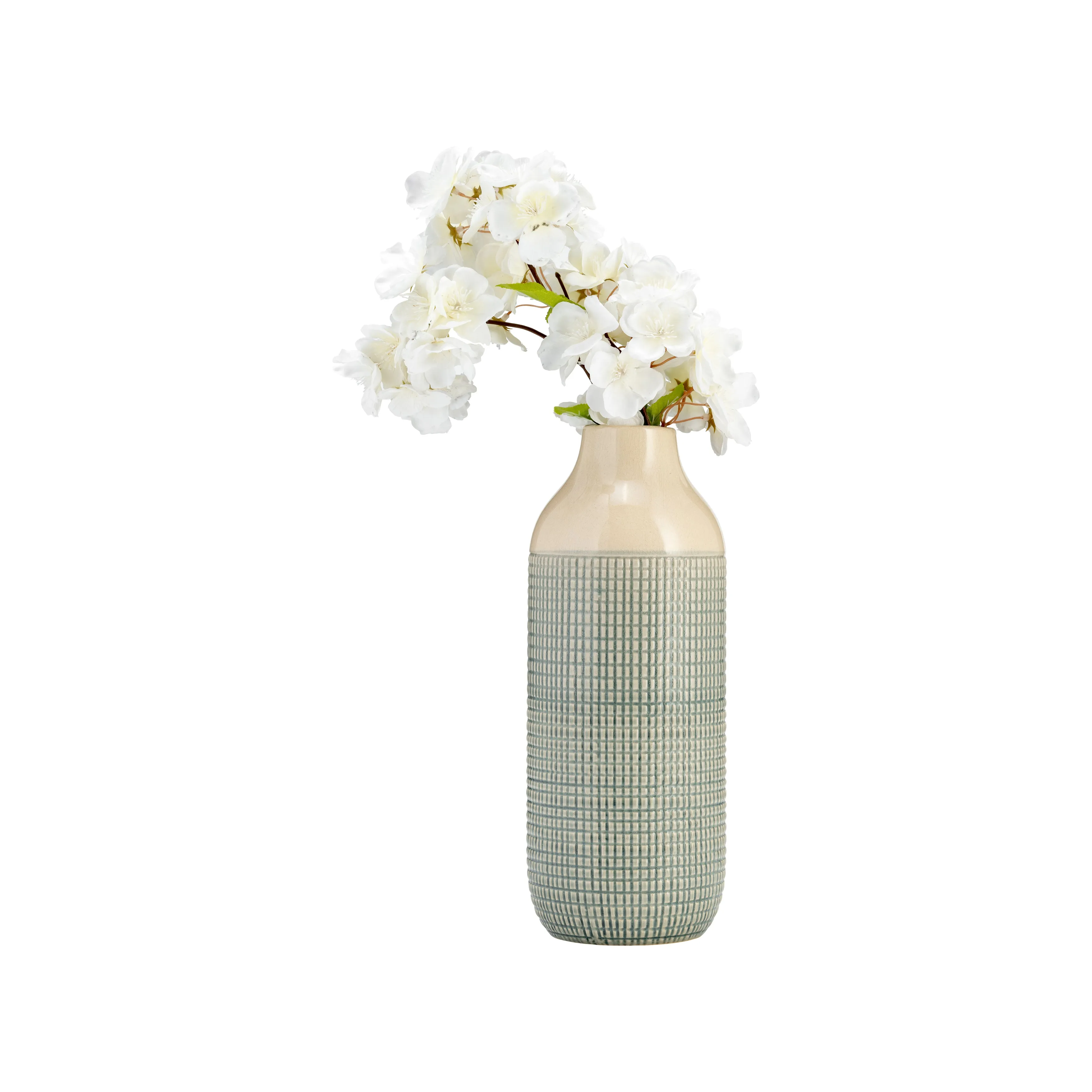 CER, 12"H 3-TONE VASE, LIGHT BLUE GREEN
